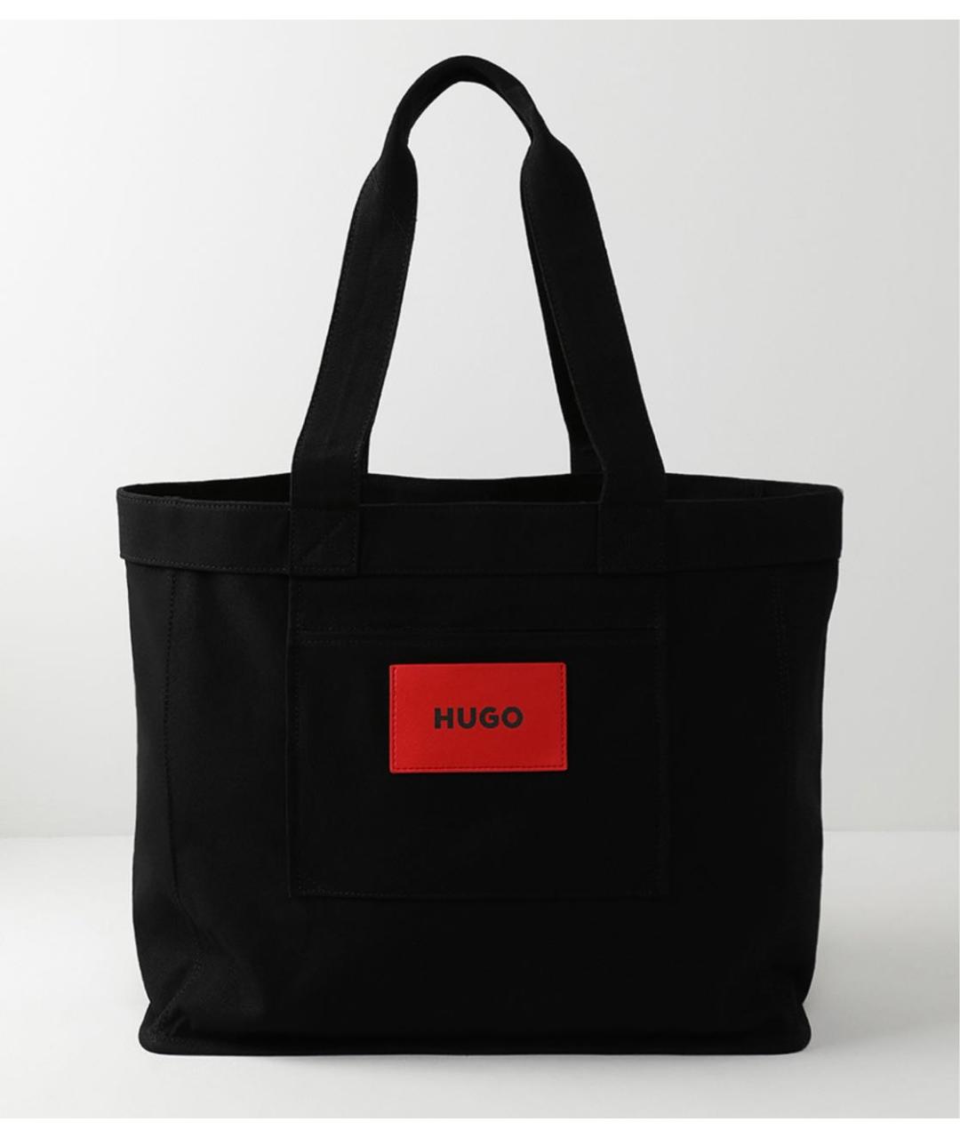 HUGO BOSS Черная хлопковая сумка тоут, фото 3
