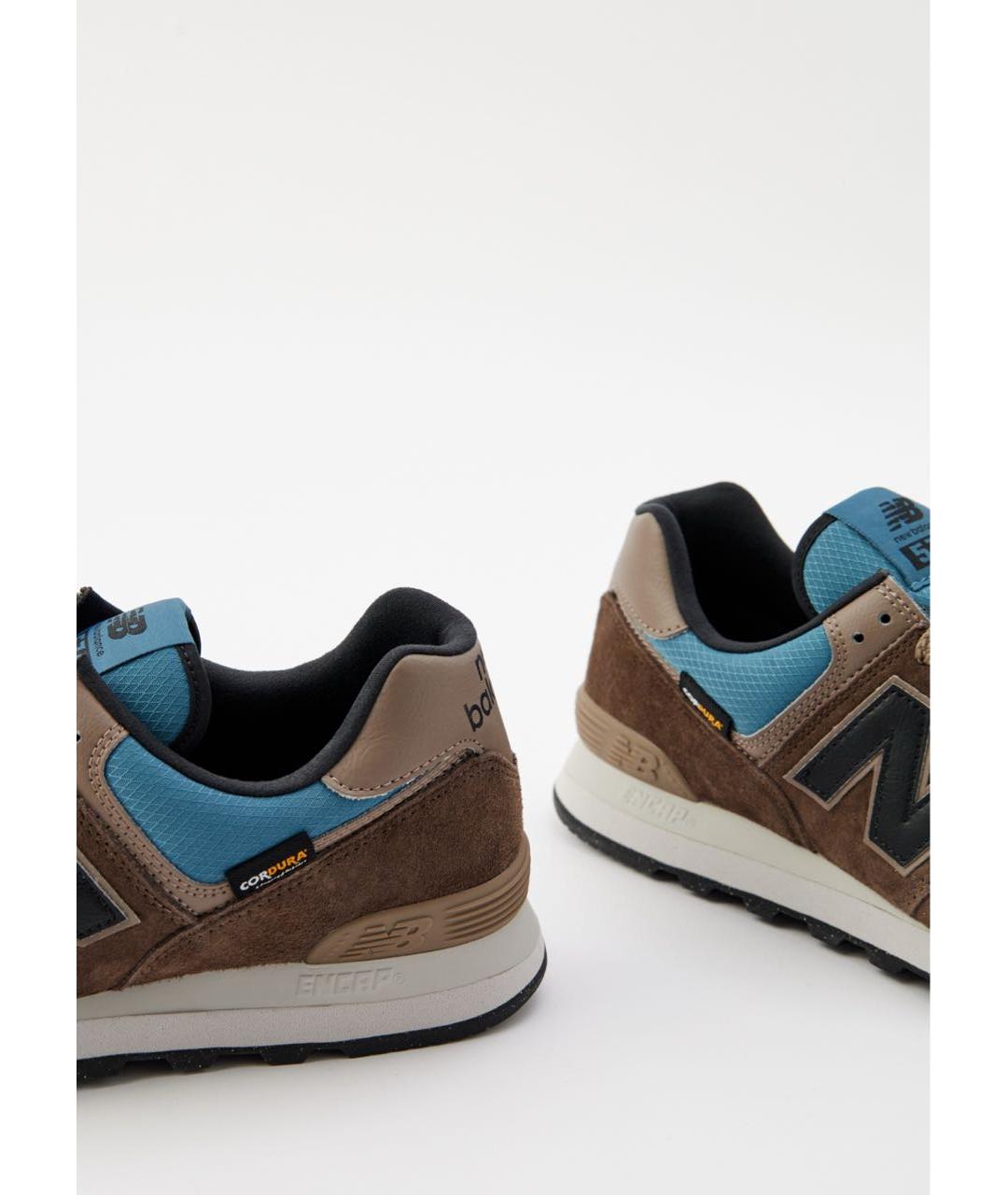 NEW BALANCE Коричневые замшевые низкие кроссовки / кеды, фото 4
