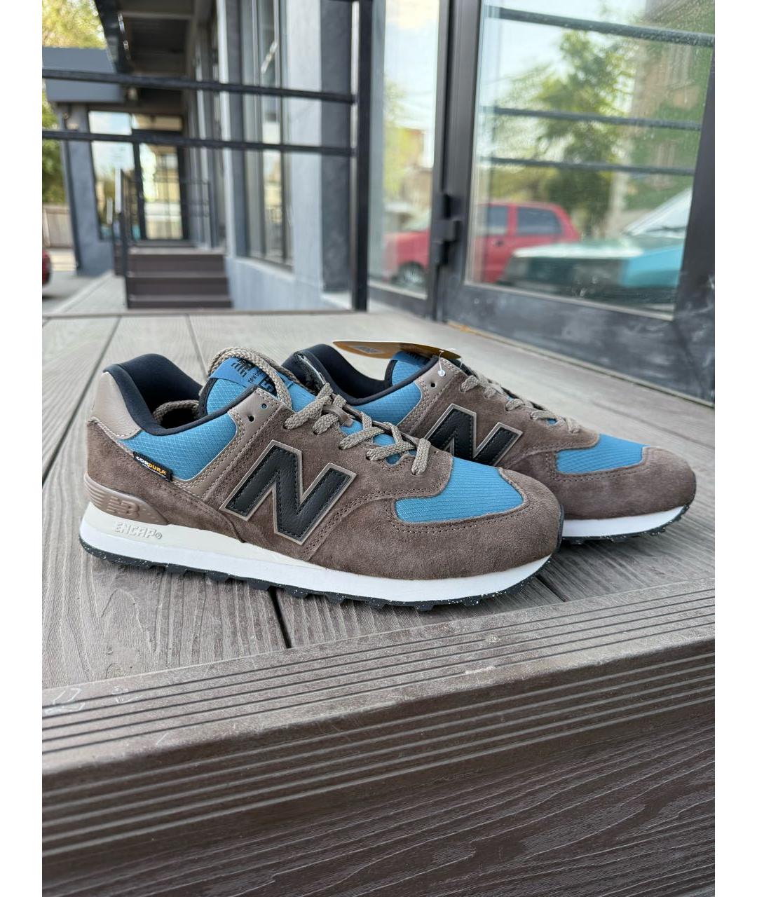 NEW BALANCE Коричневые замшевые низкие кроссовки / кеды, фото 5