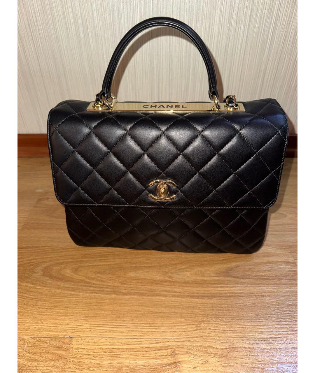 CHANEL Черная кожаная сумка через плечо, фото 8