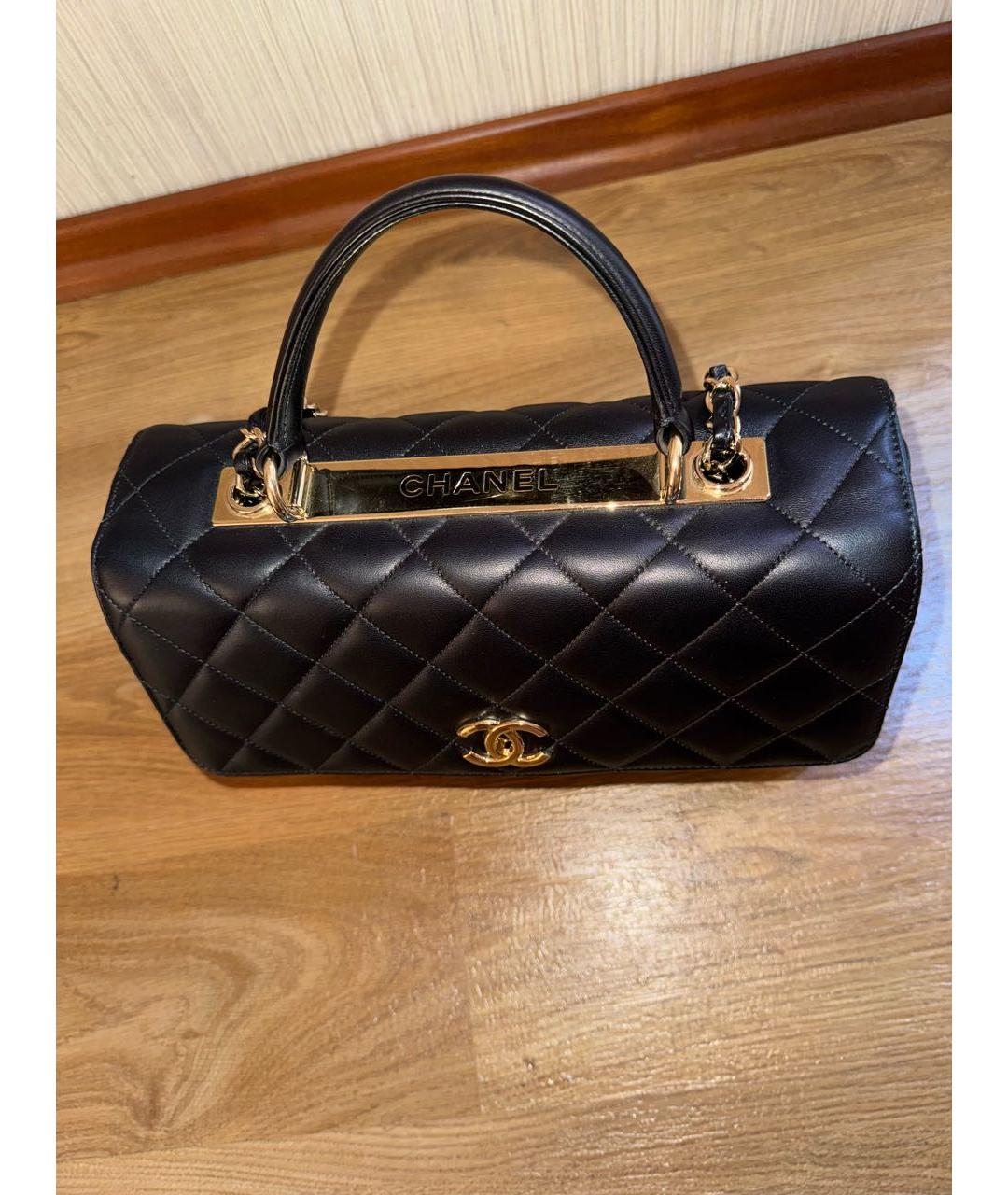 CHANEL Черная кожаная сумка через плечо, фото 7