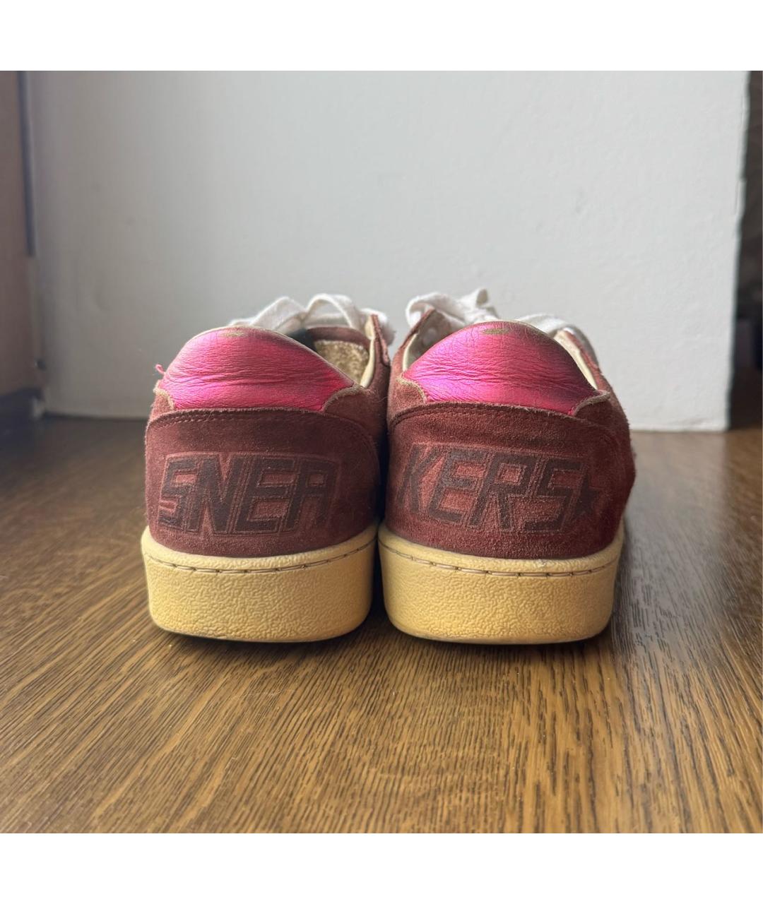 GOLDEN GOOSE DELUXE BRAND Бордовые замшевые кеды, фото 4