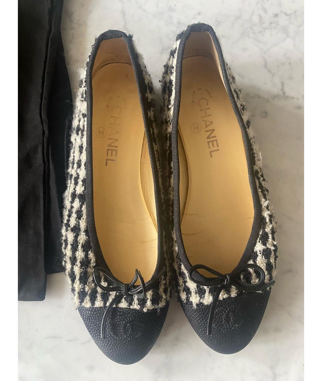 CHANEL Черные кожаные балетки, фото 3
