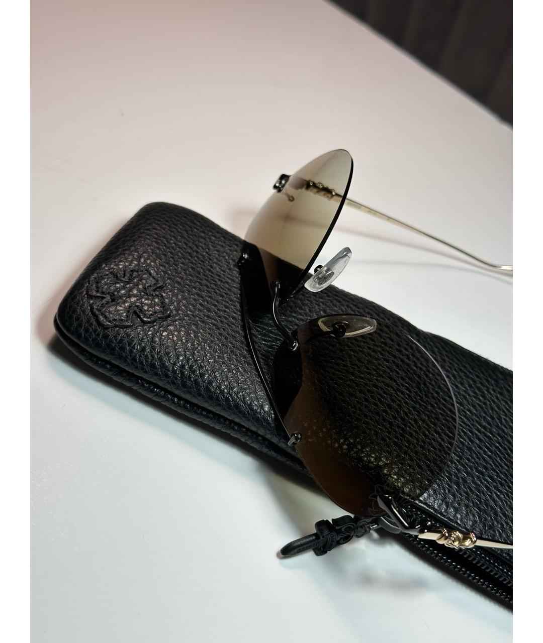 CHROME HEARTS Коричневые металлические солнцезащитные очки, фото 7