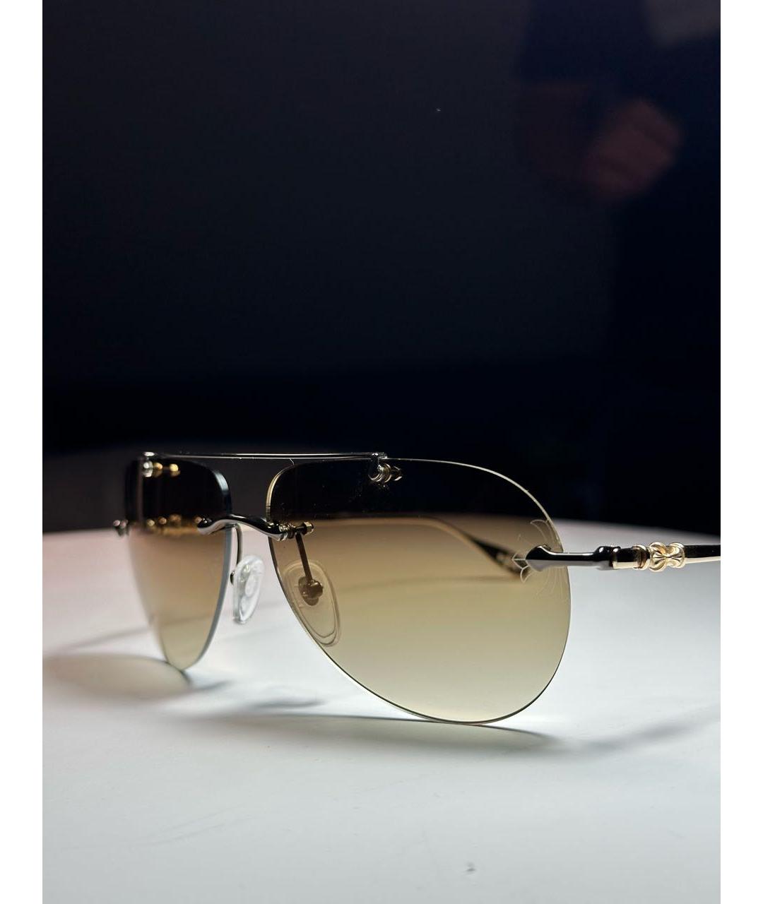 CHROME HEARTS Коричневые металлические солнцезащитные очки, фото 8