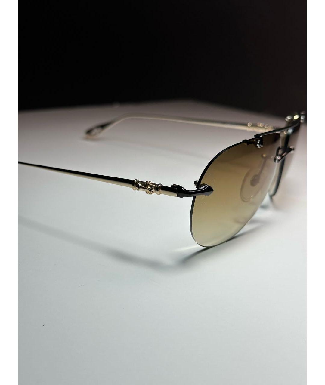 CHROME HEARTS Коричневые металлические солнцезащитные очки, фото 3
