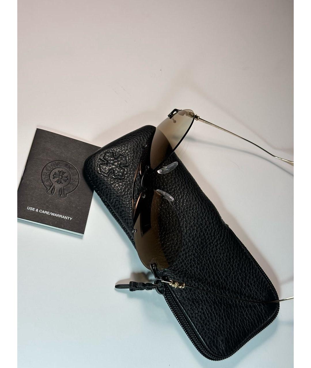 CHROME HEARTS Коричневые металлические солнцезащитные очки, фото 4