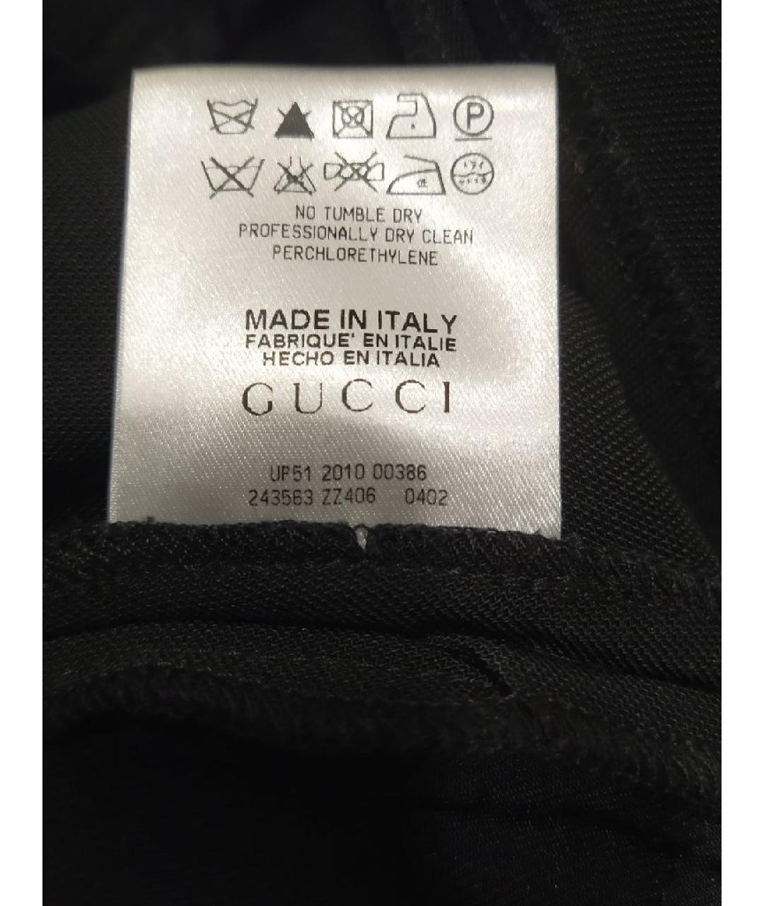 GUCCI Черные вискозные прямые брюки, фото 5
