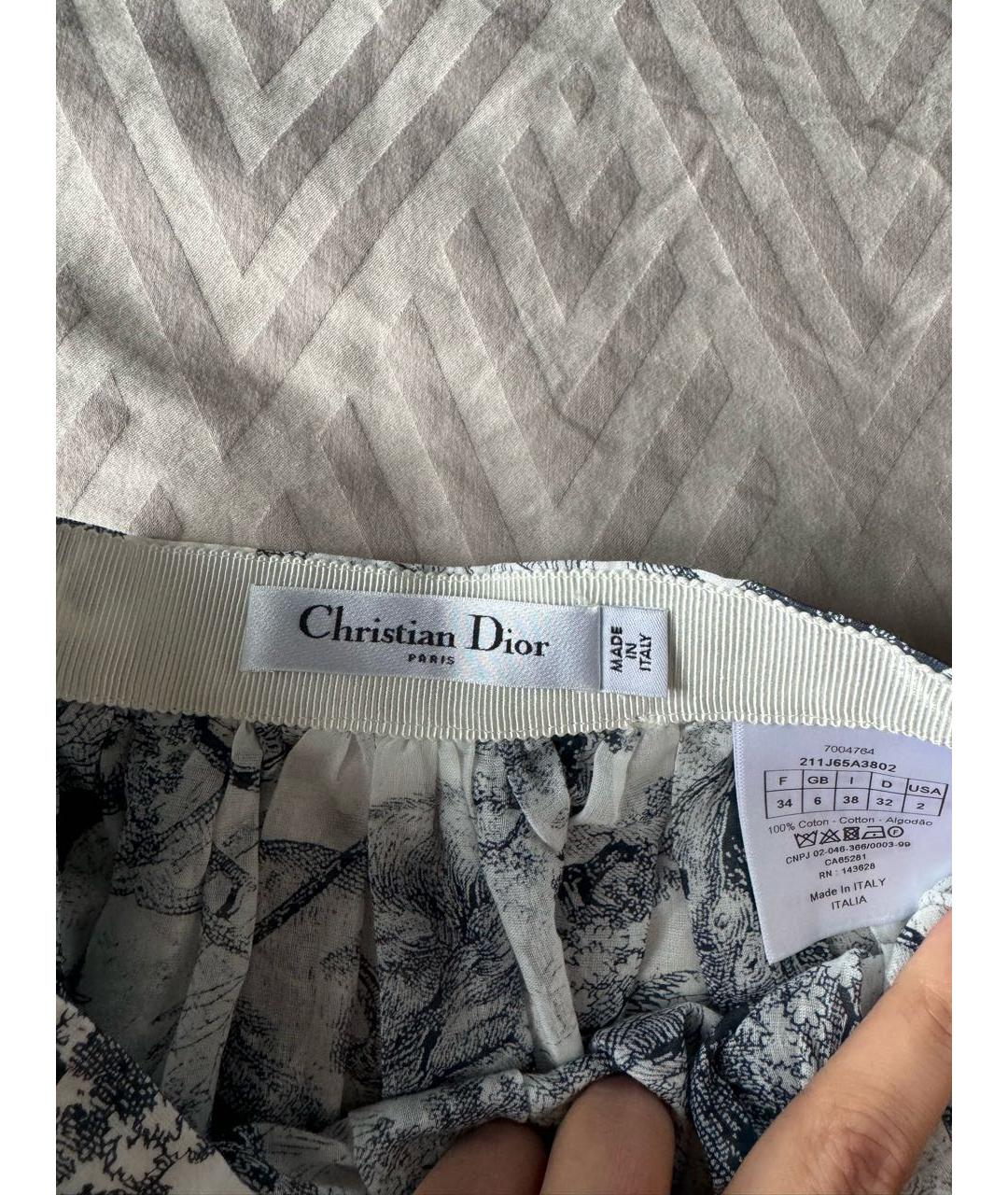 CHRISTIAN DIOR Темно-синяя хлопковая юбка миди, фото 5