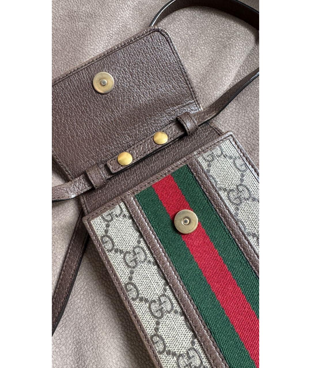 GUCCI Коричневая кожаная сумка на плечо, фото 2