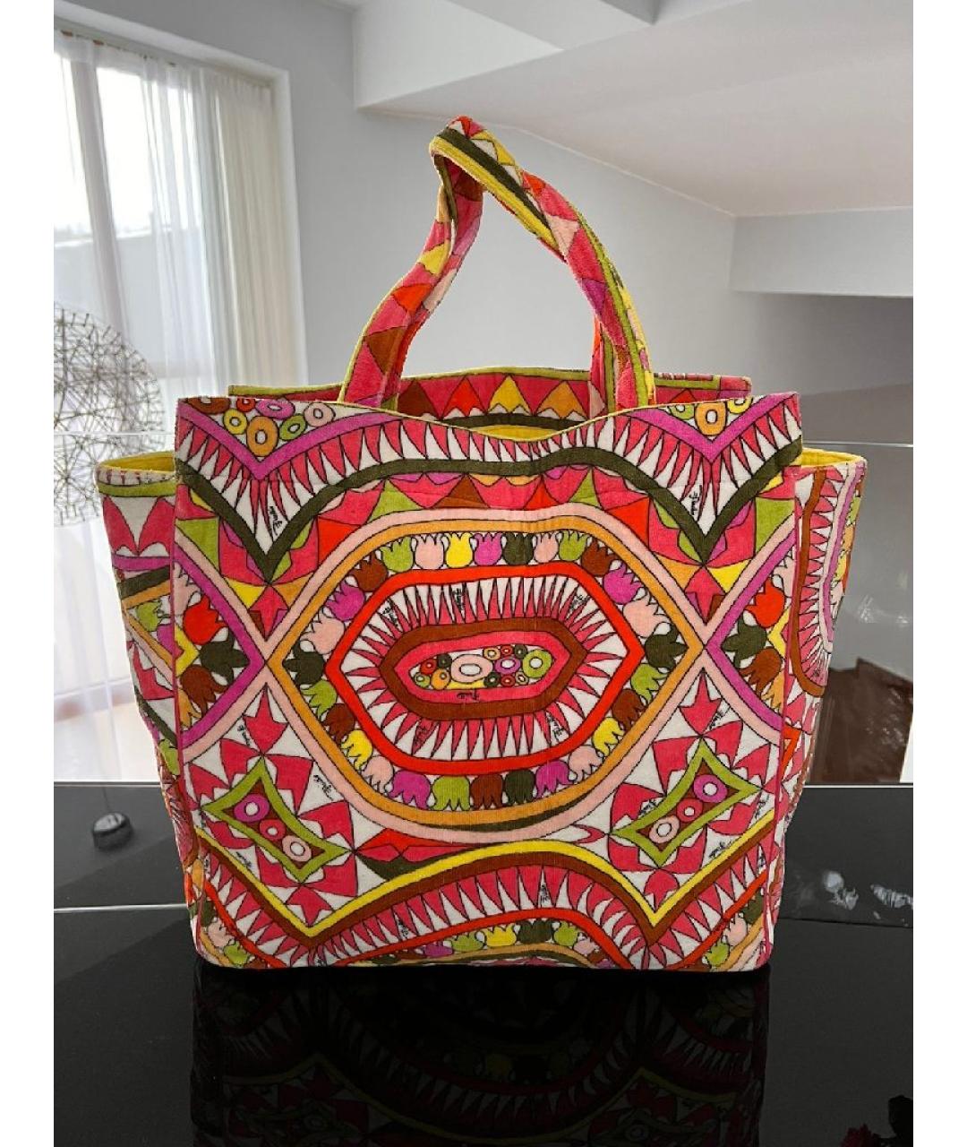 EMILIO PUCCI Мульти хлопковая сумка с короткими ручками, фото 10