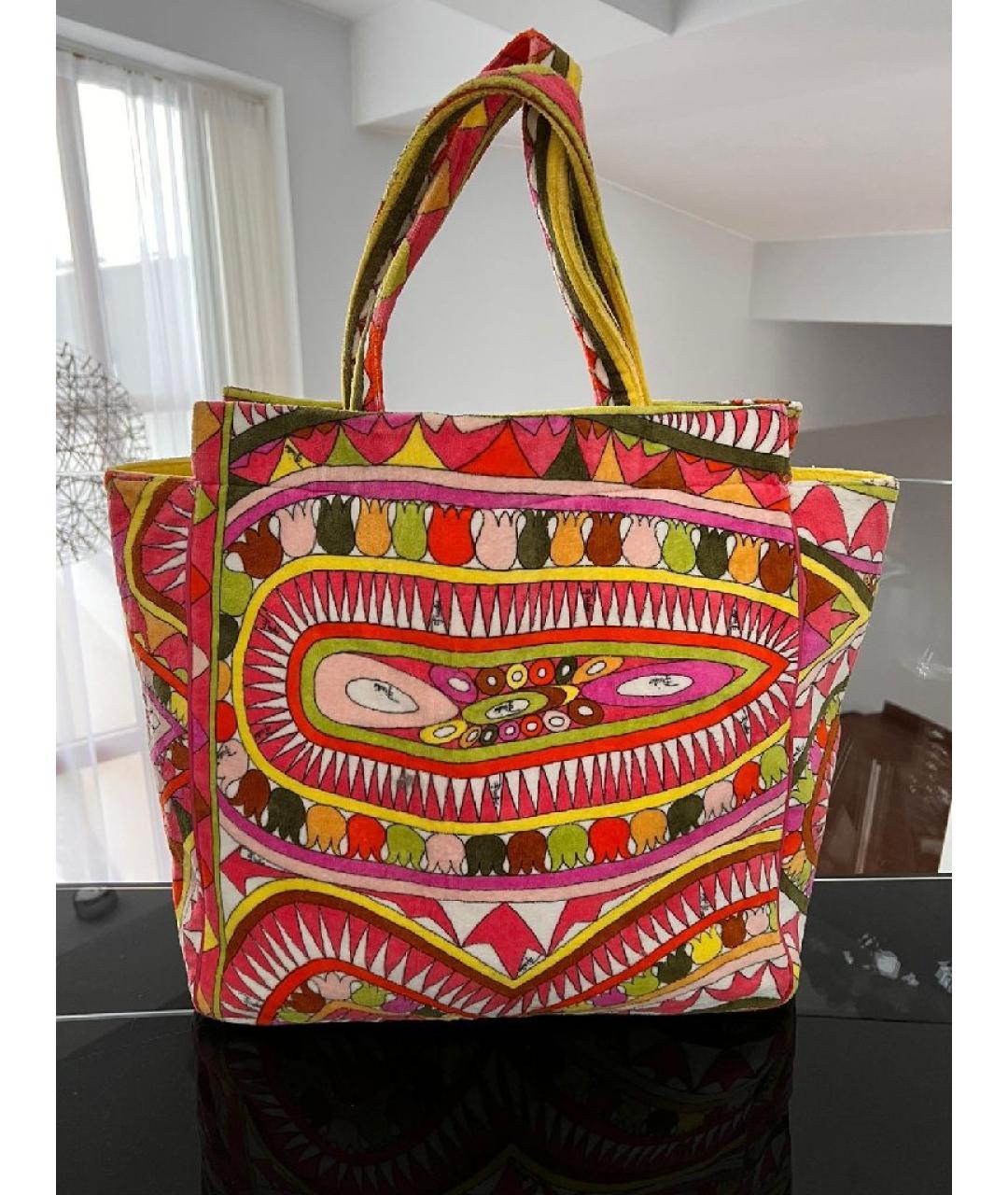 EMILIO PUCCI Мульти хлопковая сумка с короткими ручками, фото 3