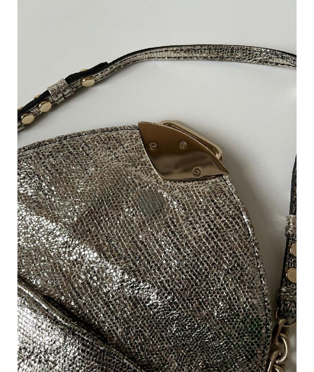JIMMY CHOO Серая шелковая сумка через плечо, фото 5