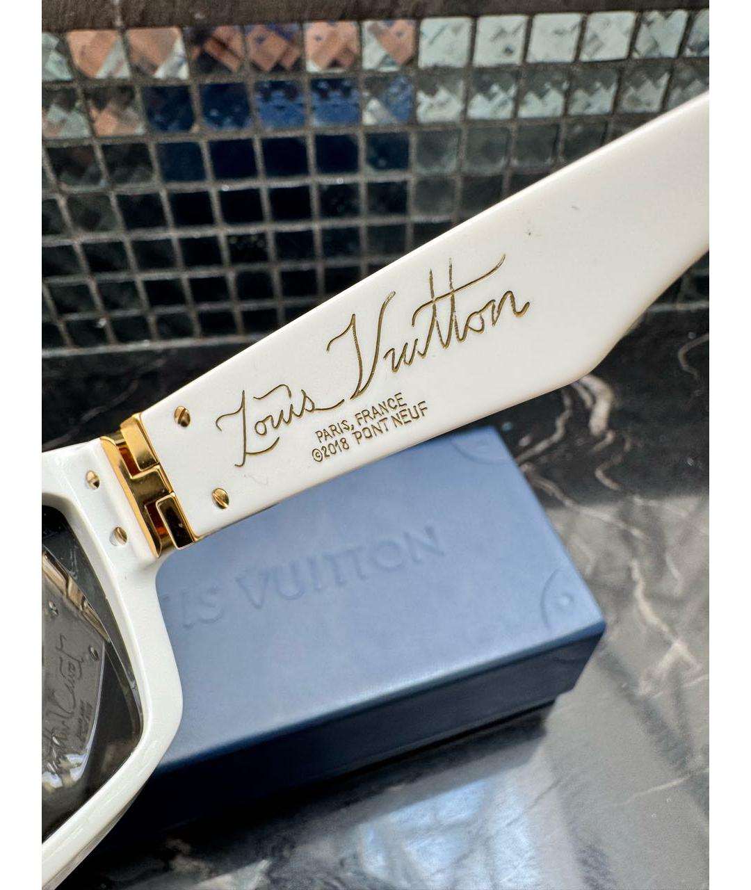 LOUIS VUITTON Белые пластиковые солнцезащитные очки, фото 7