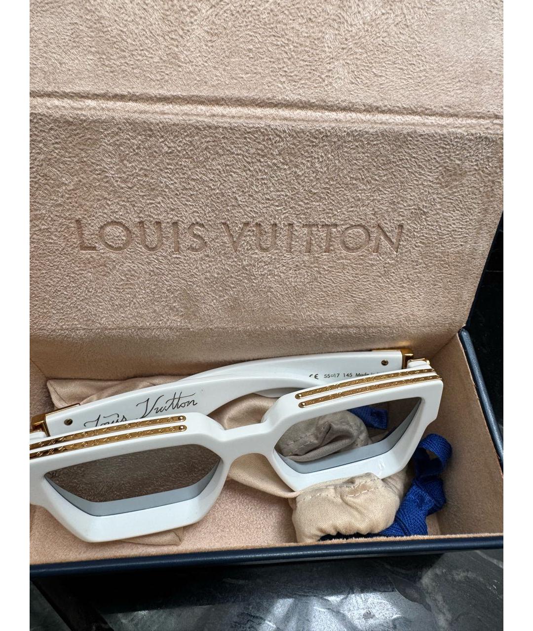 LOUIS VUITTON Белые пластиковые солнцезащитные очки, фото 4