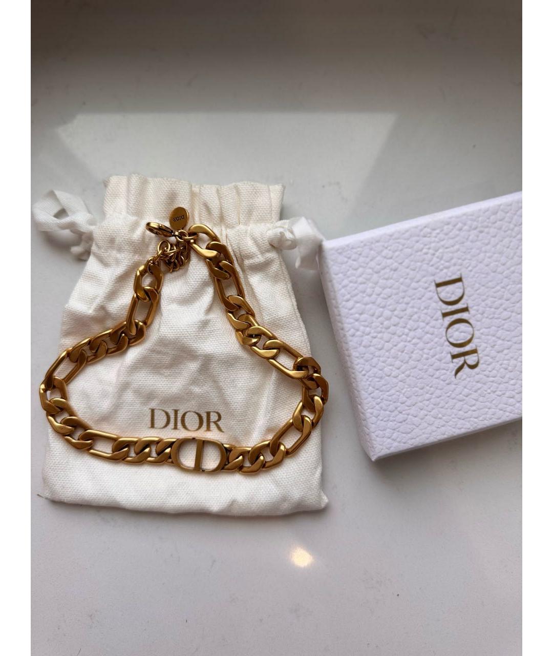 CHRISTIAN DIOR Золотой металлический чокер, фото 3
