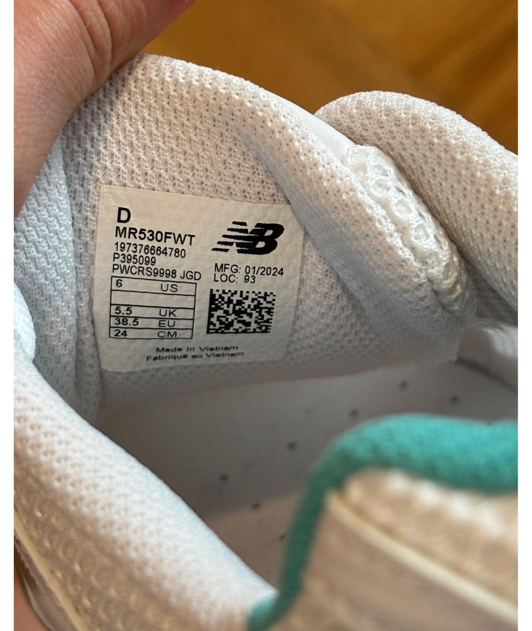 NEW BALANCE Белые кожаные кроссовки, фото 8