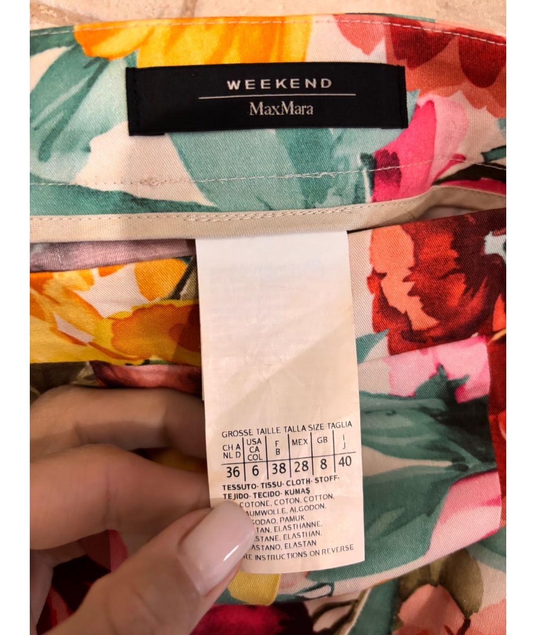 WEEKEND MAX MARA Мульти хлопковая юбка миди, фото 5