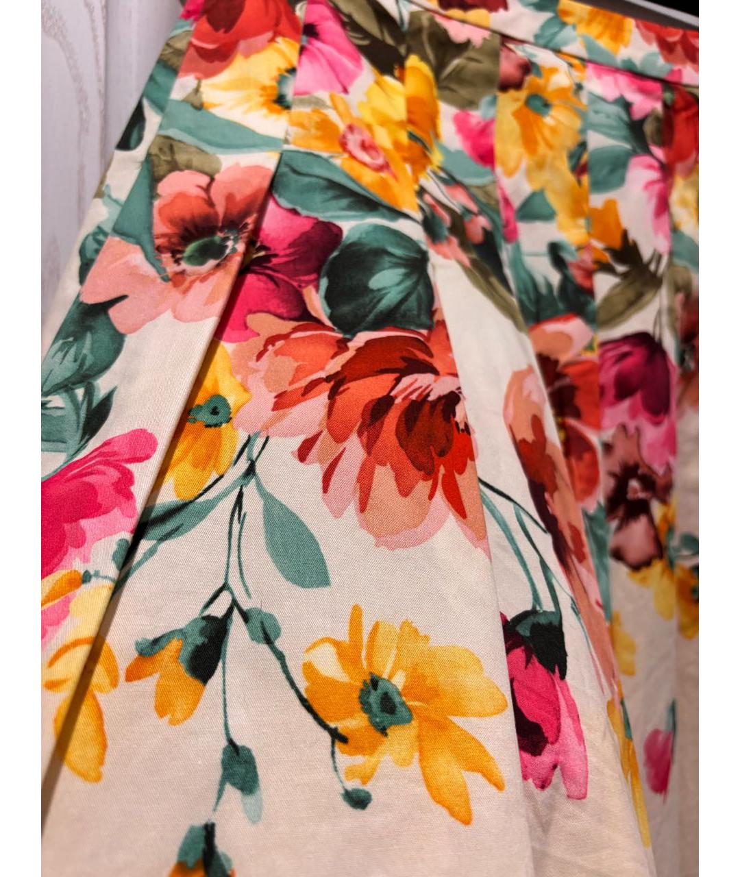 WEEKEND MAX MARA Мульти хлопковая юбка миди, фото 4