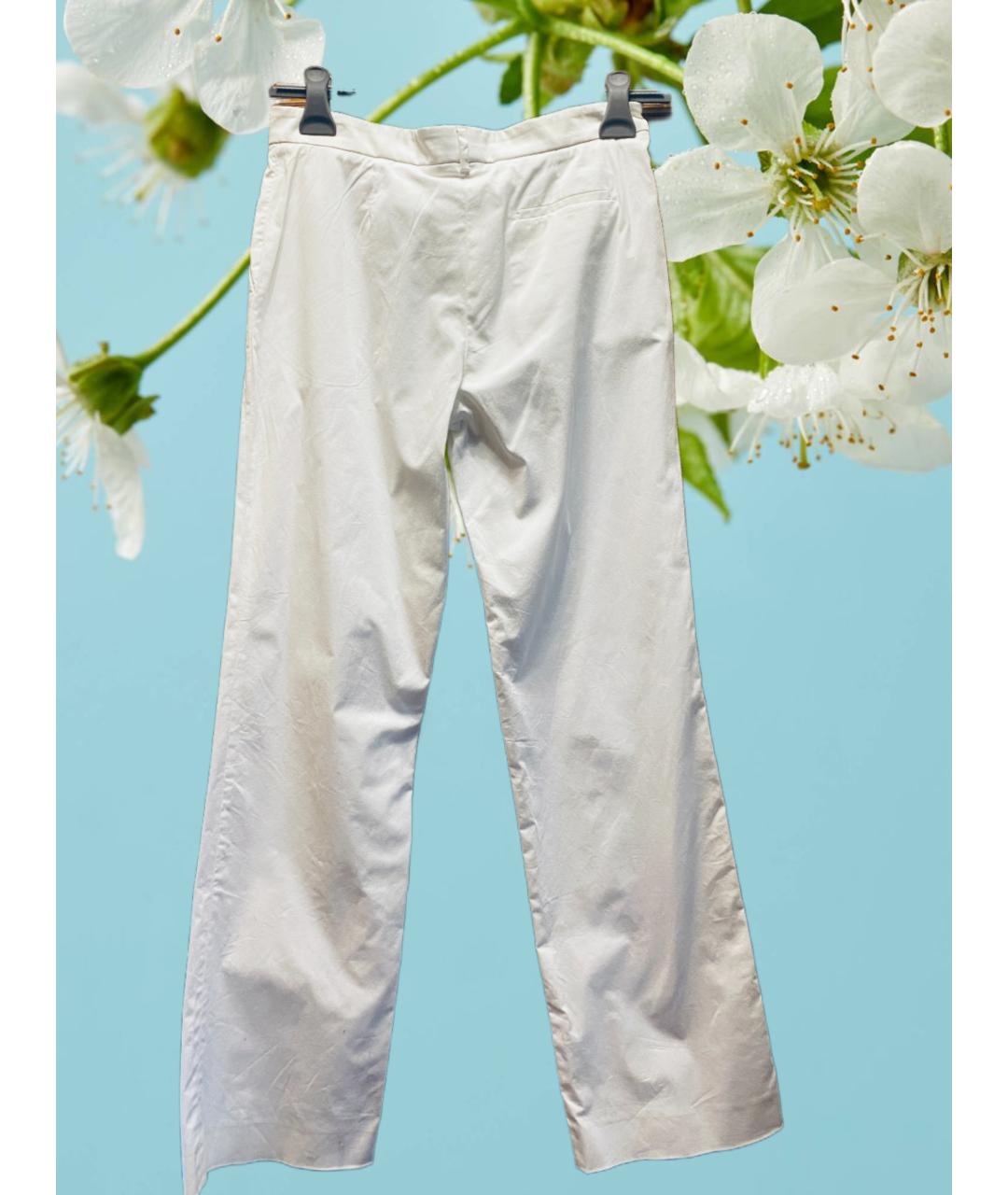 GIVENCHY Белые хлопко-эластановые прямые брюки, фото 2