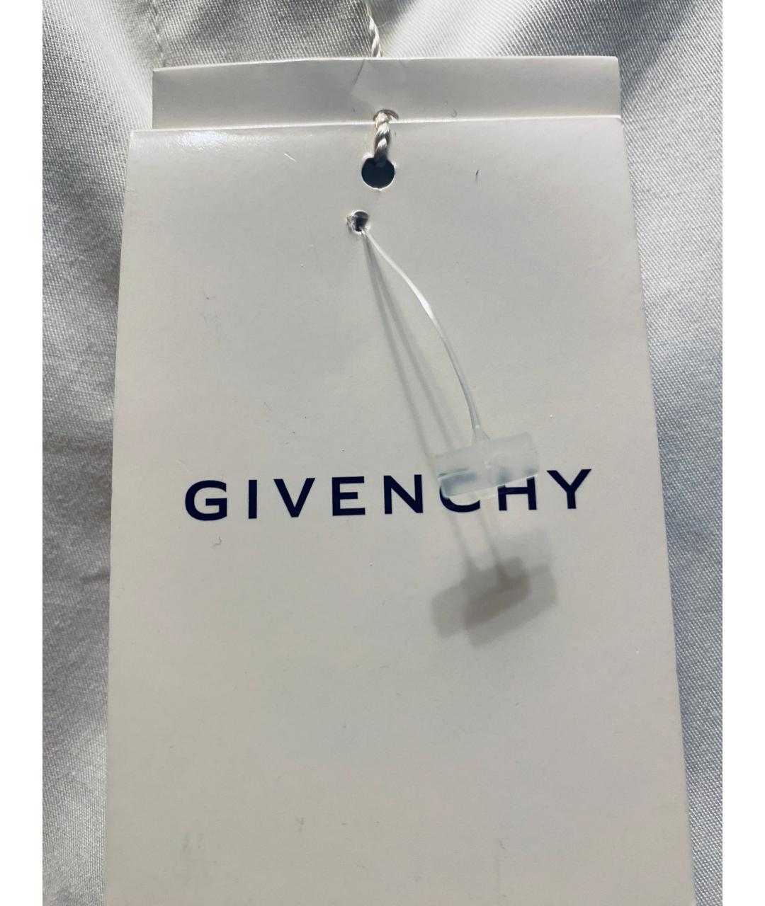 GIVENCHY Белые хлопко-эластановые прямые брюки, фото 3