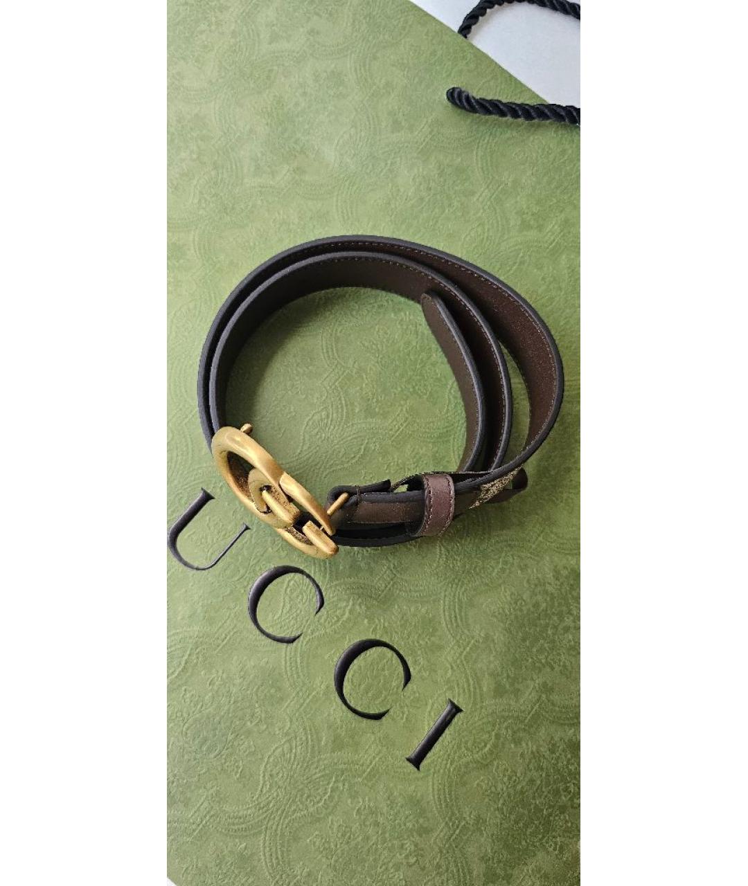 GUCCI Коричневый кожаный ремень, фото 8