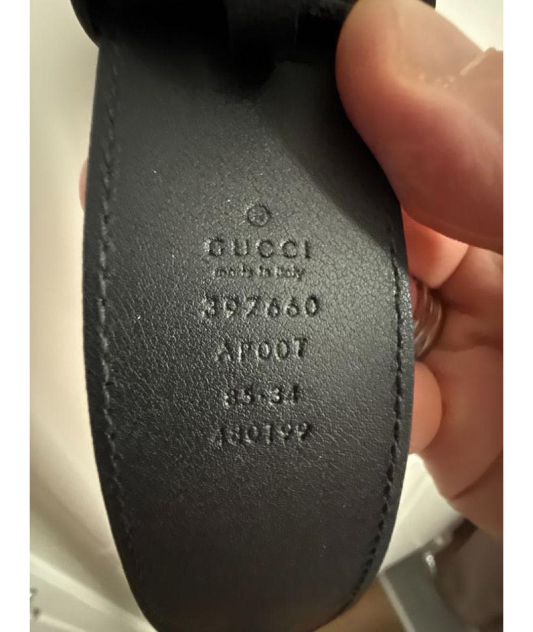 GUCCI Черный кожаный ремень, фото 3