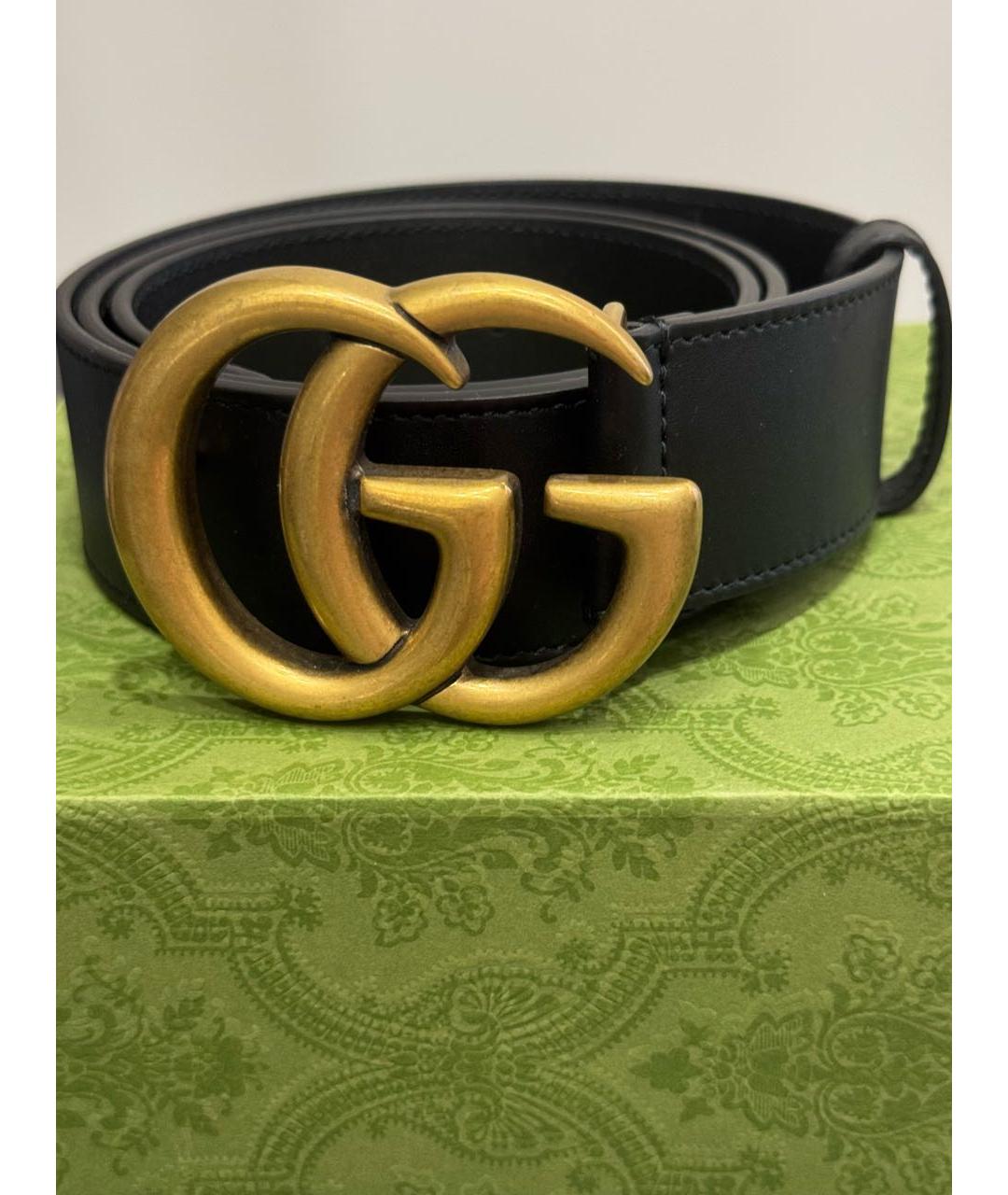 GUCCI Черный кожаный ремень, фото 5