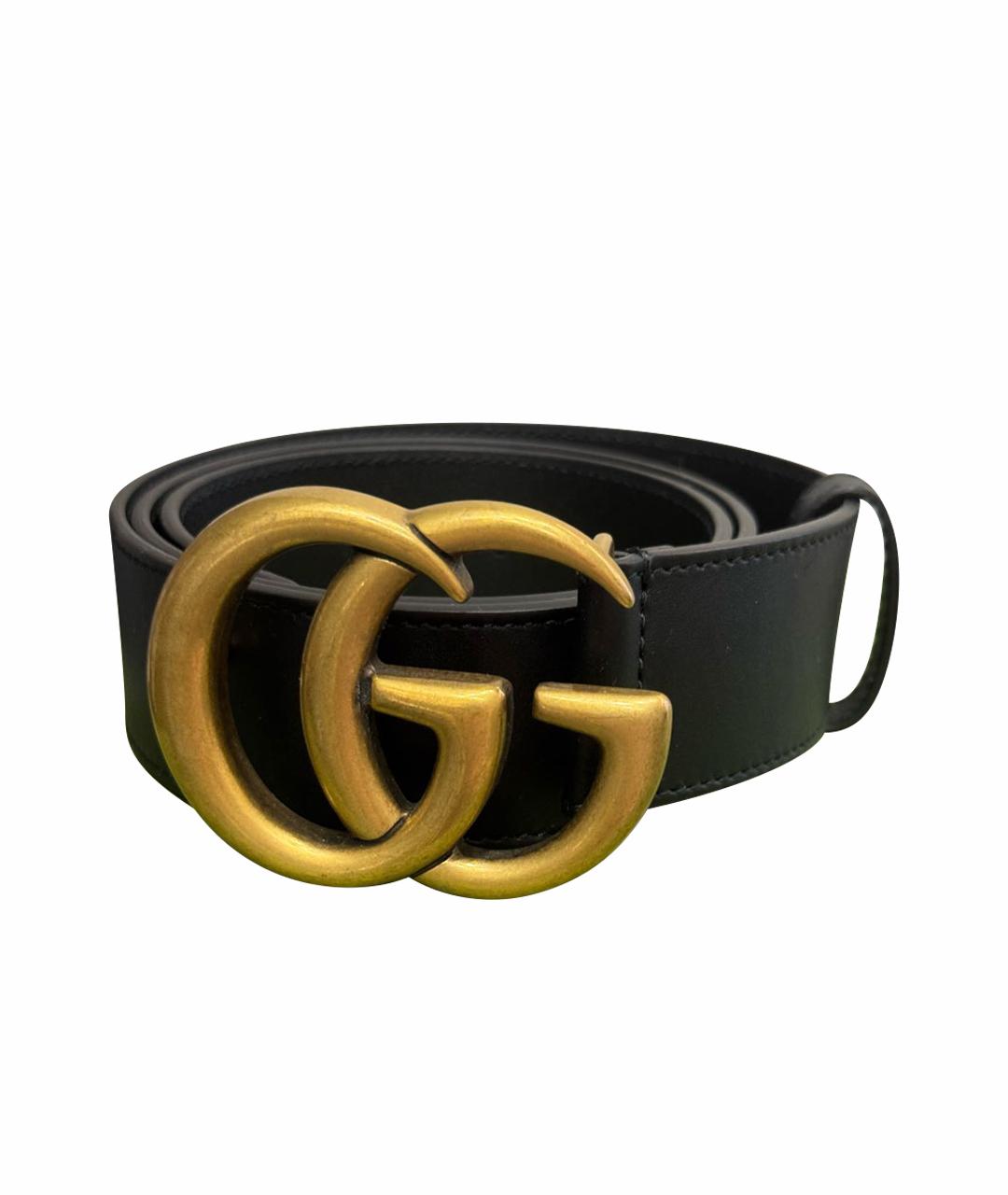 GUCCI Черный кожаный ремень, фото 1