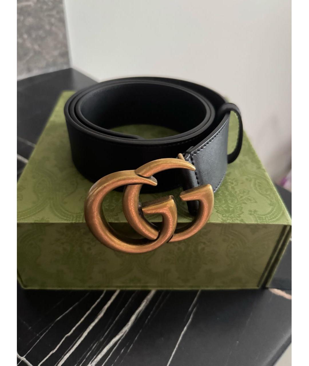 GUCCI Черный кожаный ремень, фото 4
