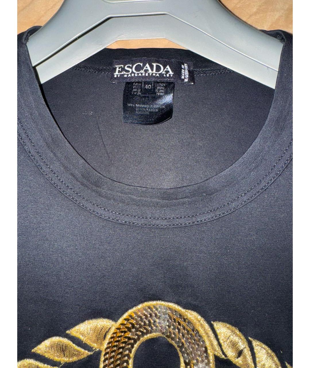 ESCADA Черная хлопковая футболка, фото 5