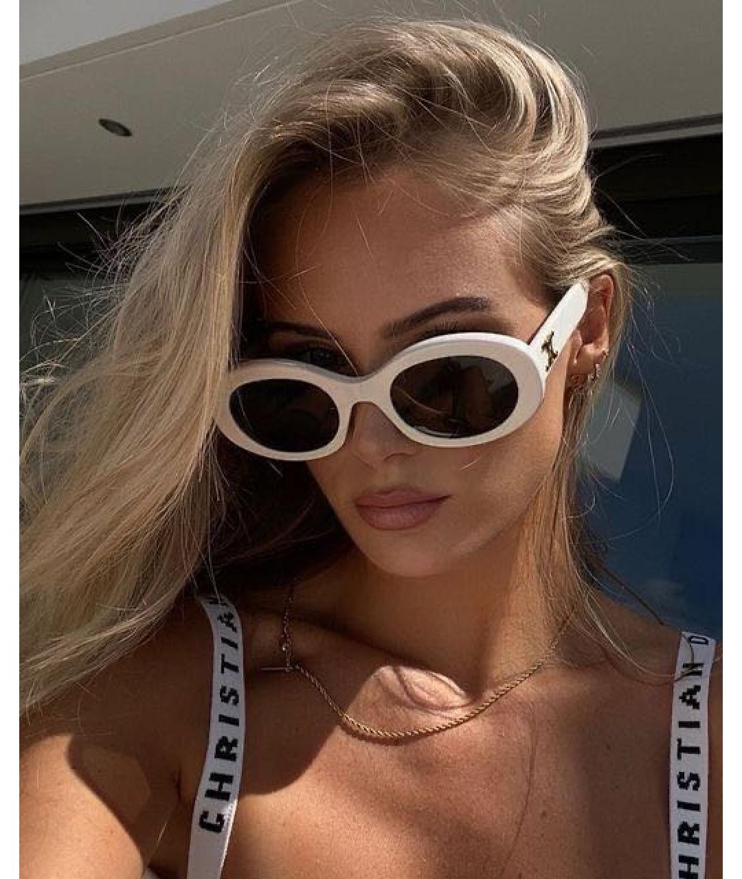CELINE Белые пластиковые солнцезащитные очки, фото 5