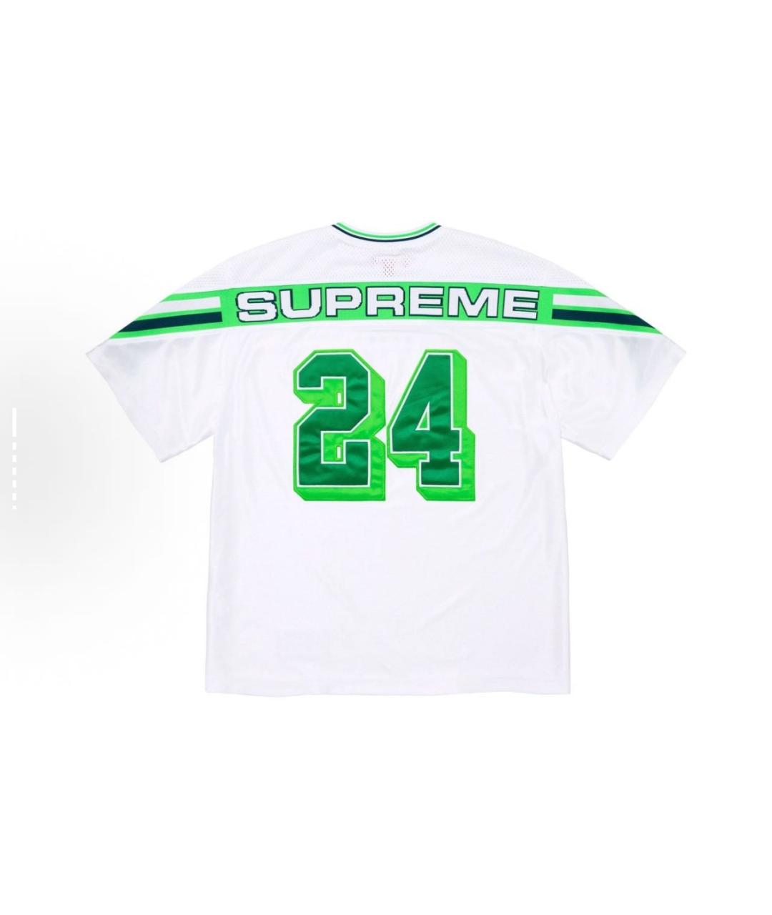 SUPREME Белая синтетическая футболка, фото 2