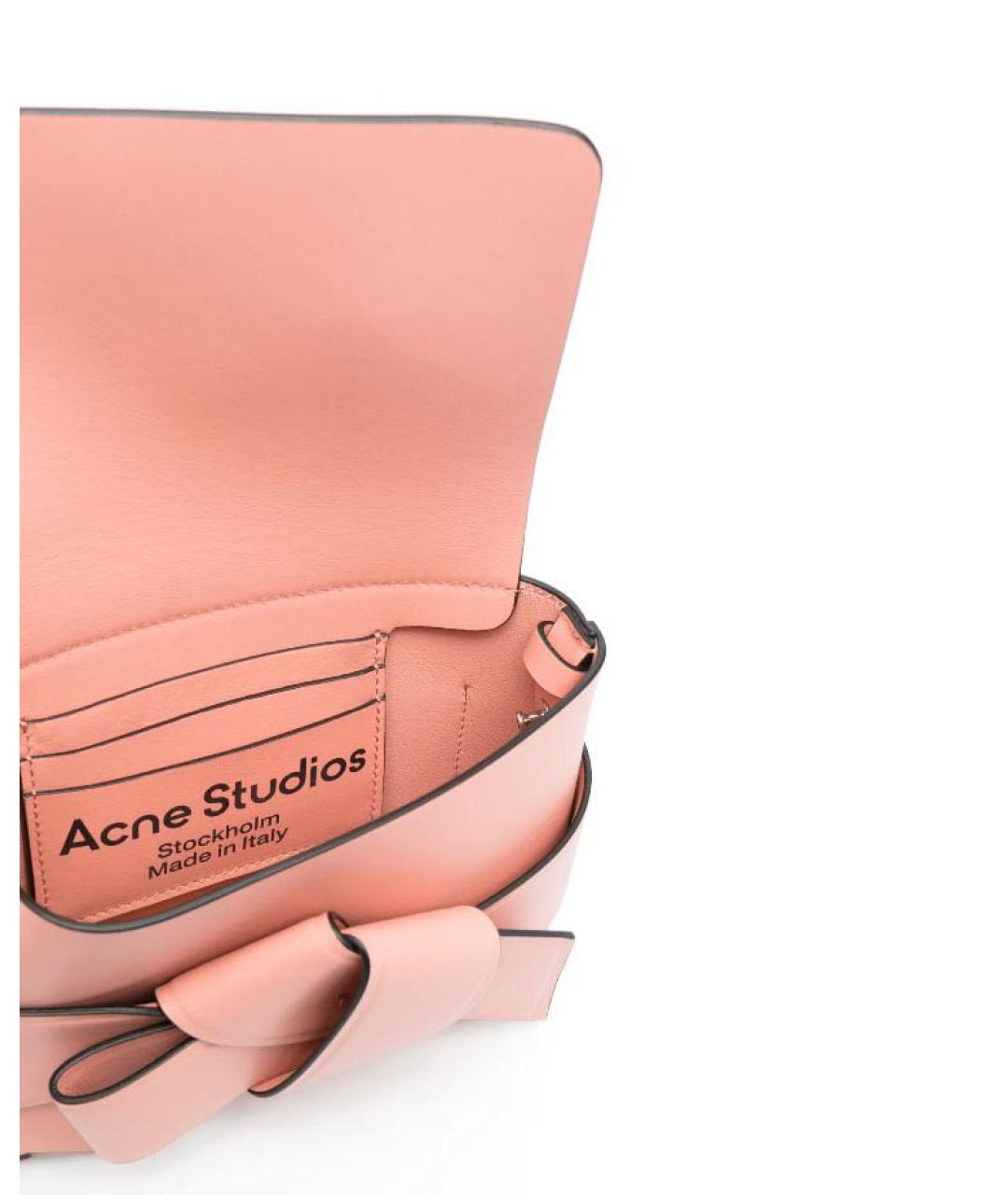 ACNE STUDIOS Коралловая кожаная сумка через плечо, фото 4