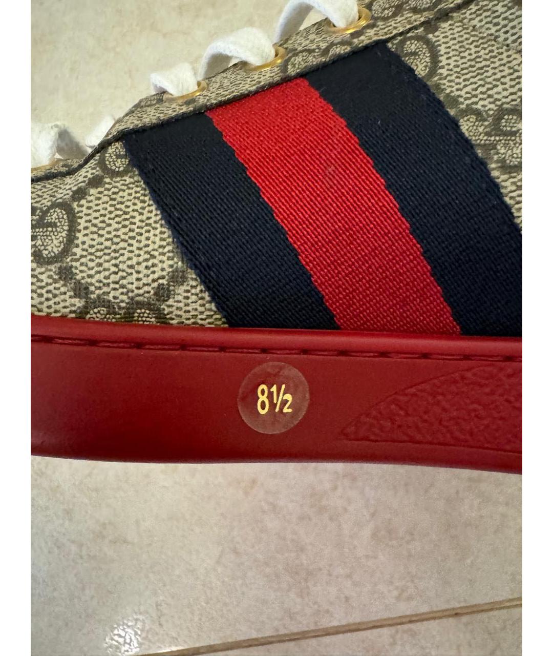 GUCCI Коричневые низкие кроссовки / кеды, фото 5