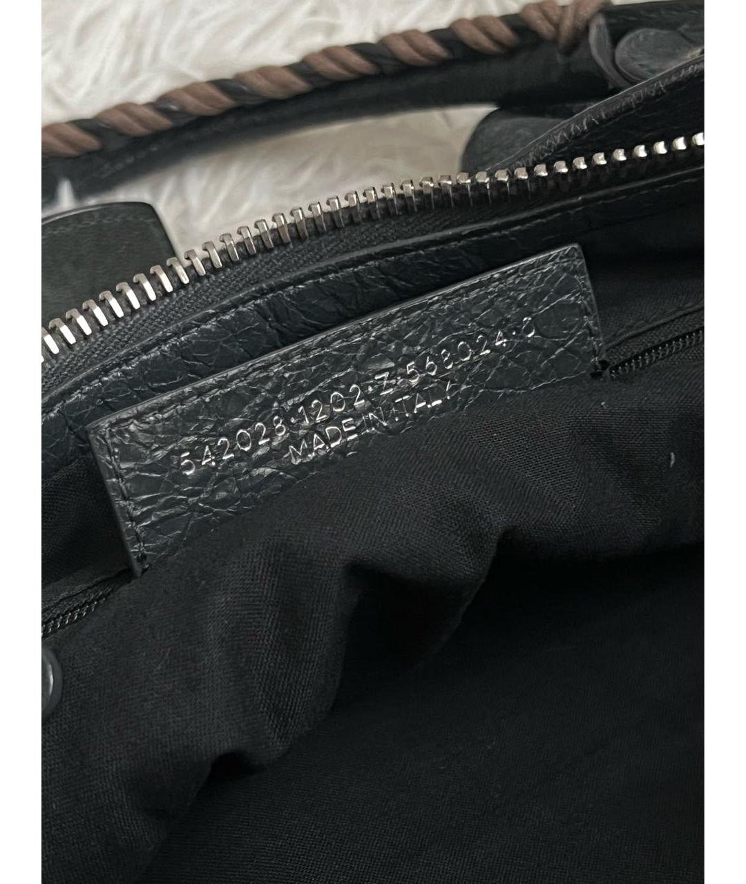 BALENCIAGA Серая кожаная сумка с короткими ручками, фото 6