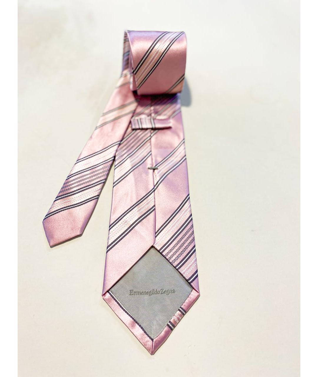 ERMENEGILDO ZEGNA Розовый шелковый галстук, фото 2