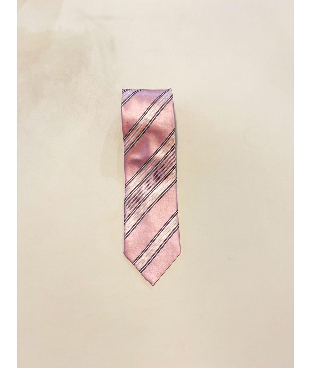 ERMENEGILDO ZEGNA Розовый шелковый галстук, фото 3