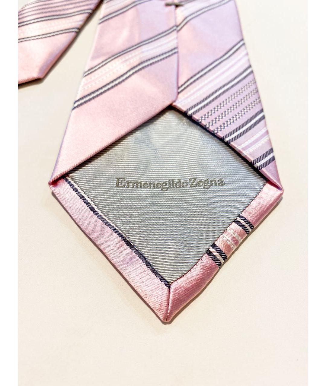 ERMENEGILDO ZEGNA Розовый шелковый галстук, фото 7