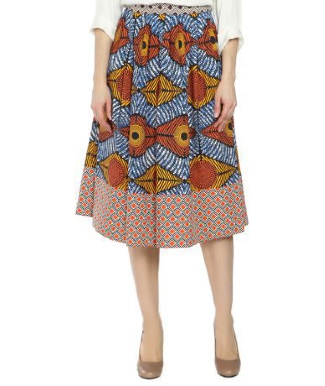 WEEKEND MAX MARA Мульти хлопковая юбка миди, фото 2