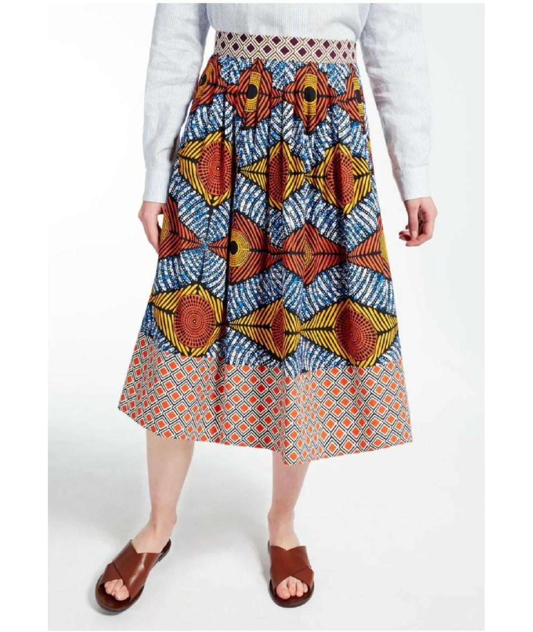 WEEKEND MAX MARA Мульти хлопковая юбка миди, фото 5