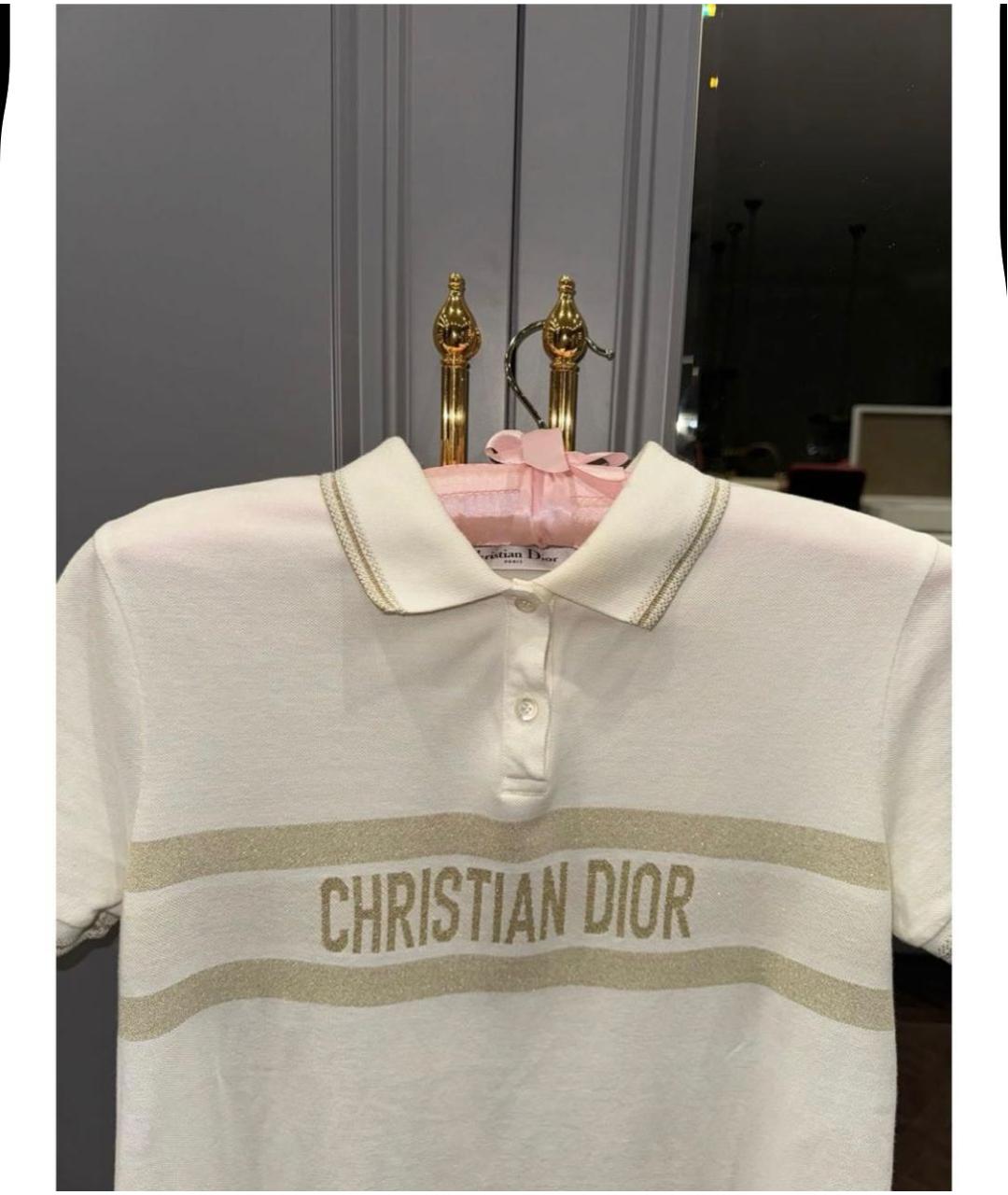 CHRISTIAN DIOR Белая хлопковая футболка, фото 3