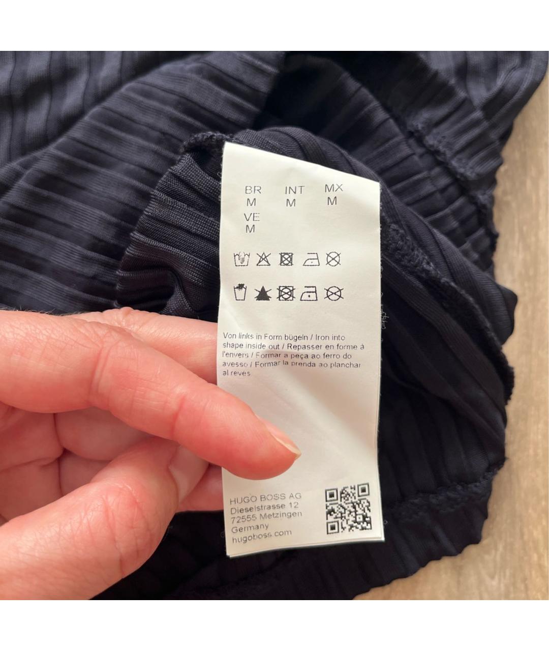 HUGO BOSS Черная вискозная футболка, фото 4