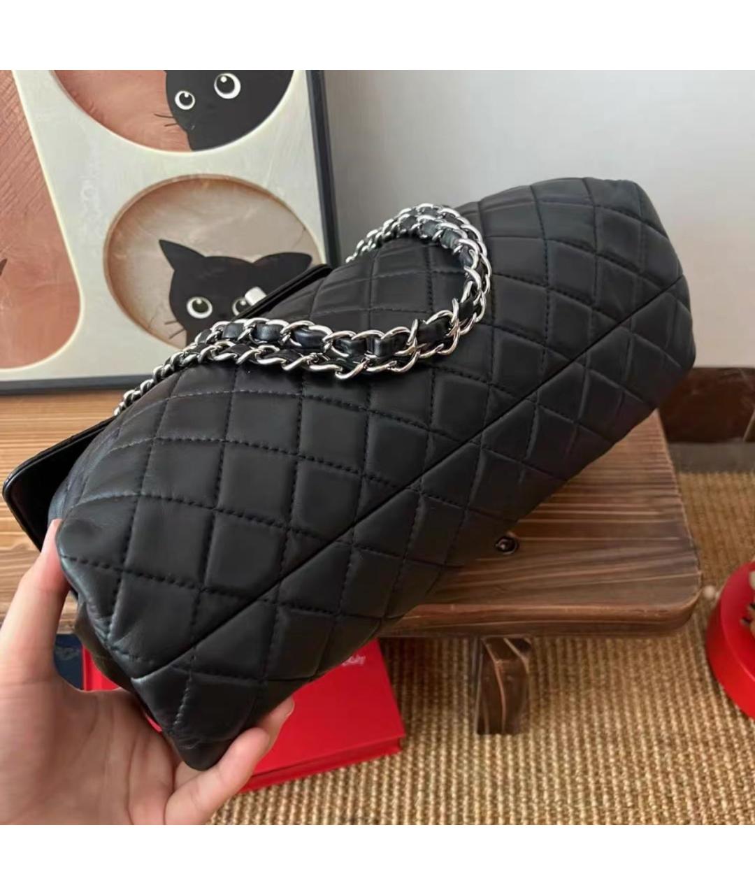 CHANEL Черная кожаная сумка через плечо, фото 4