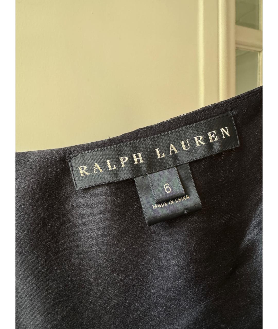 RALPH LAUREN Черное шелковое вечернее платье, фото 7