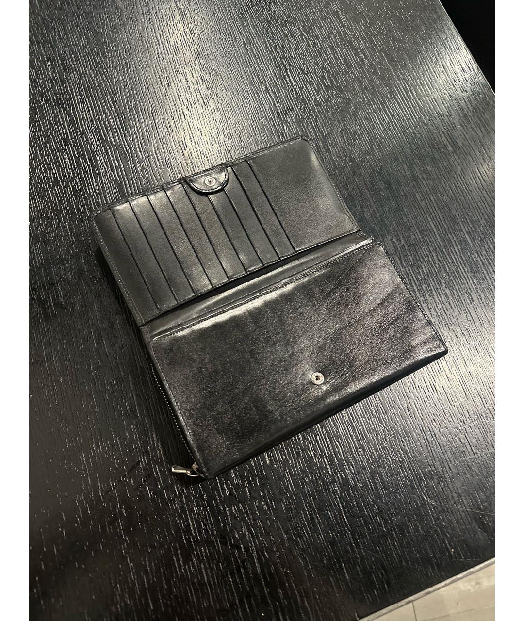 YOHJI YAMAMOTO Черный кожаный кошелек, фото 4