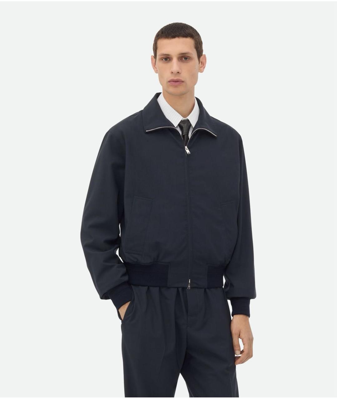 BOTTEGA VENETA Темно-синяя шерстяная куртка, фото 2