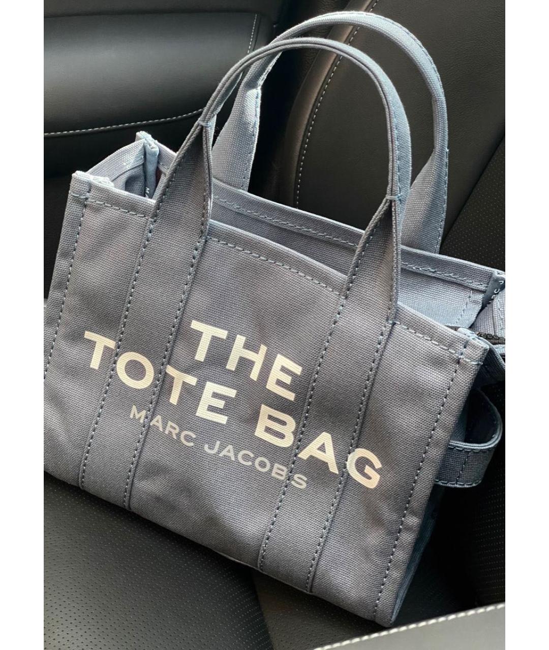 MARC JACOBS Темно-синяя тканевая сумка тоут, фото 3