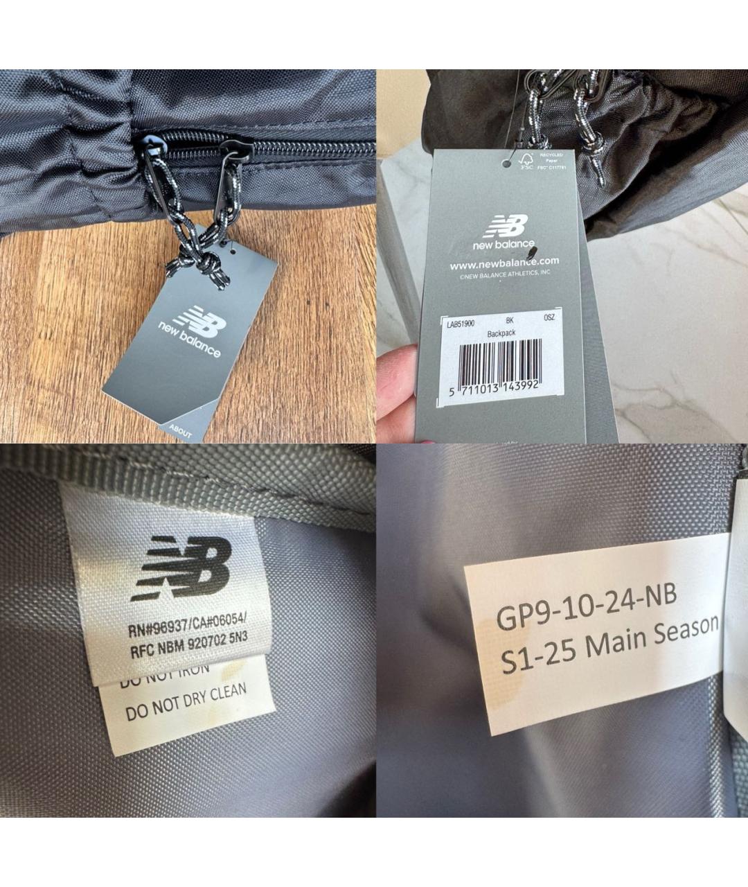NEW BALANCE Черный рюкзак, фото 7