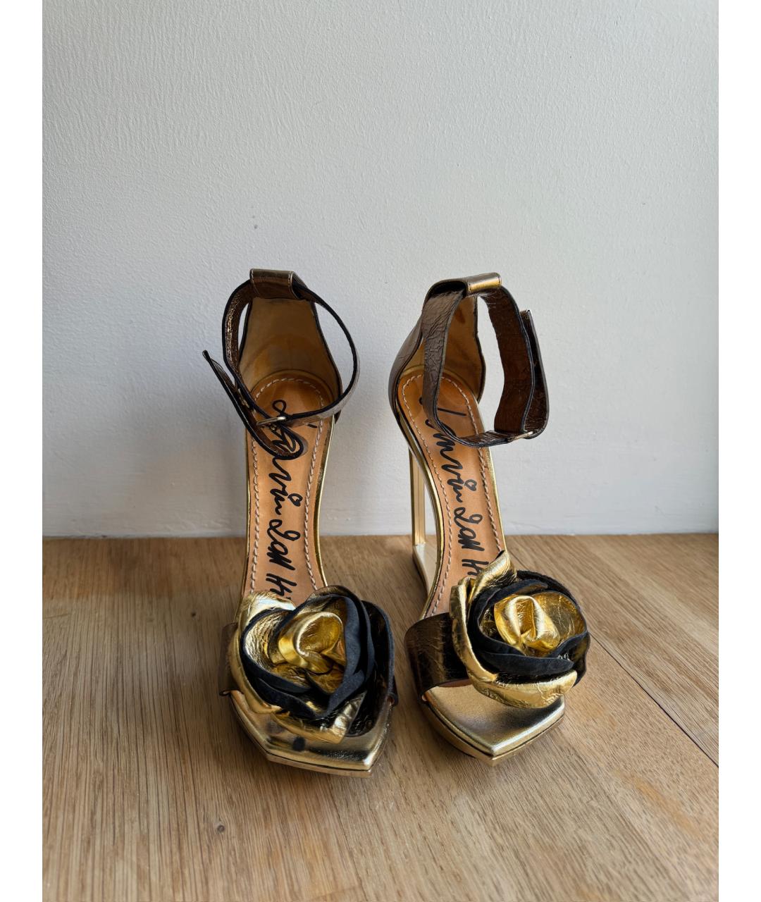LANVIN Золотые босоножки, фото 3
